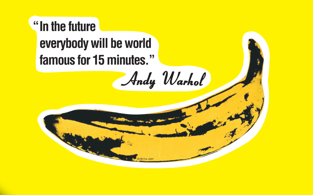 fond d'écran warhol,jaune,banane,famille de bananes,texte,police de caractère