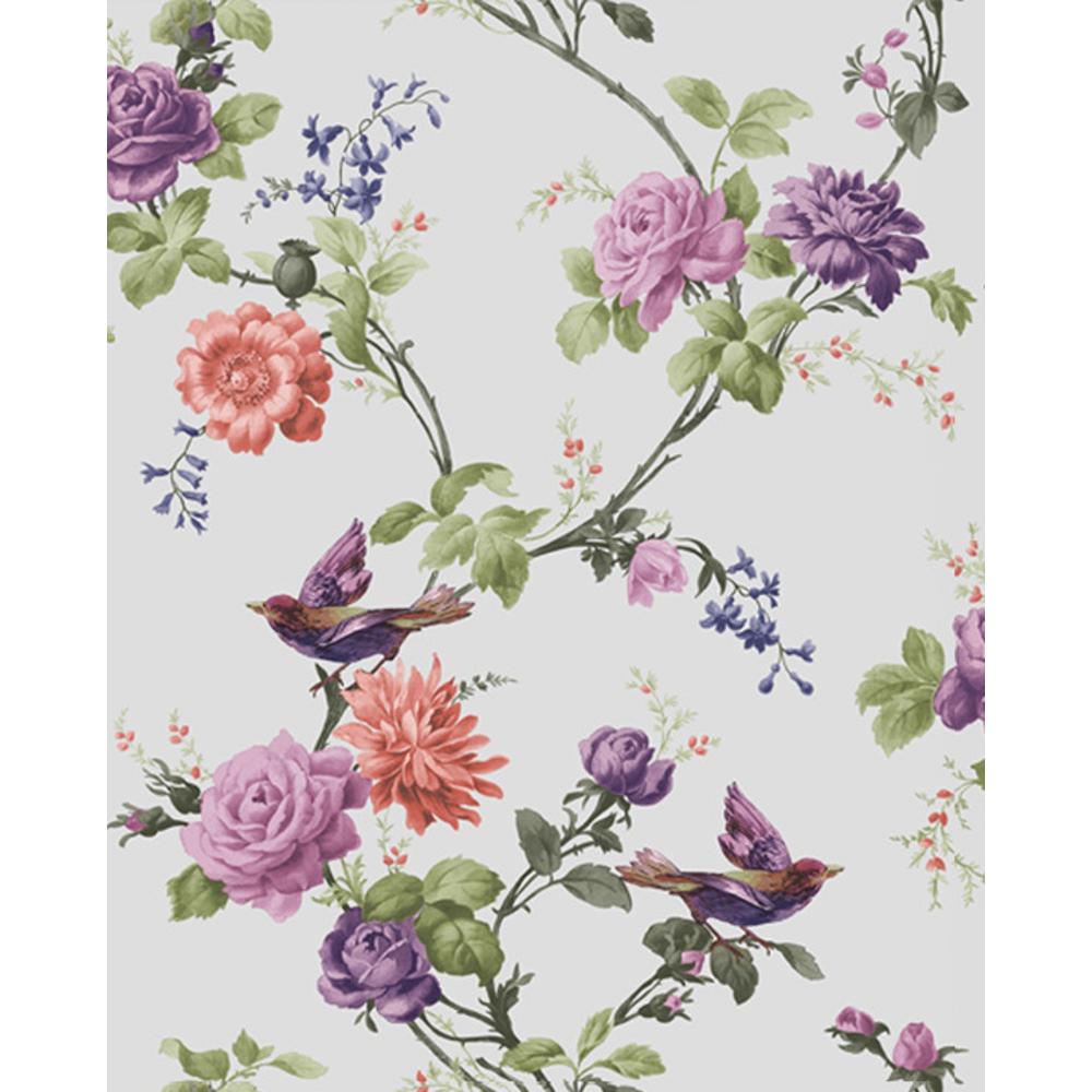 papier peint floral et oiseau,fleur,lilas,violet,plante,violet