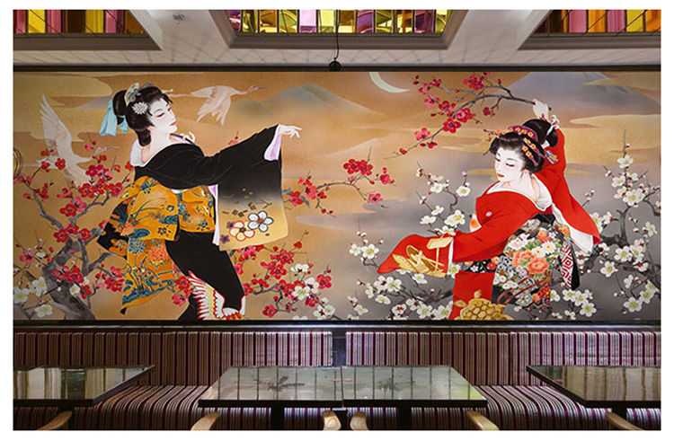 fondo de pantalla con temas asiáticos,dibujos animados,arte,mural,fondo de pantalla,textil