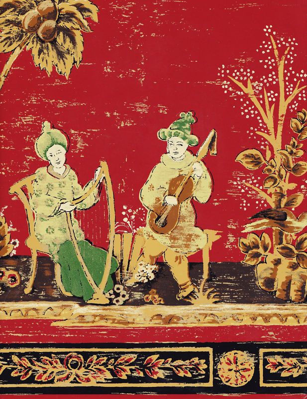 asian themed wallpaper,tapestry,art,textile,miniature,painting