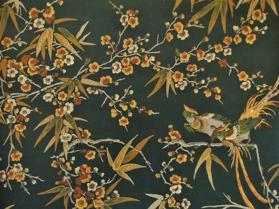 asian themed wallpaper,pattern,branch,textile,plant,leaf