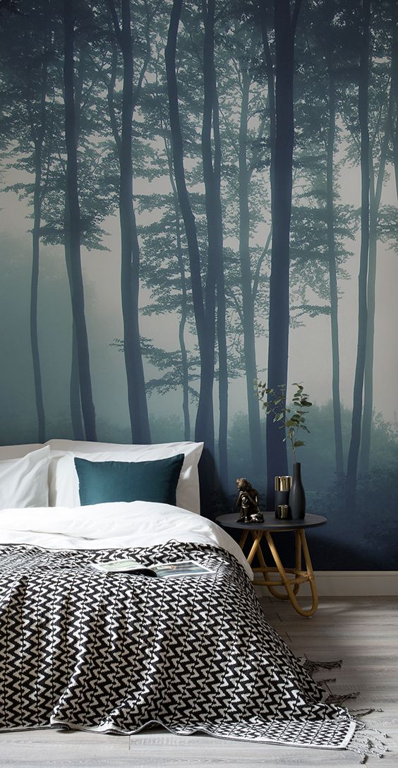 tree bedroom wallpaper,nature,tree,furniture,room,natural environment