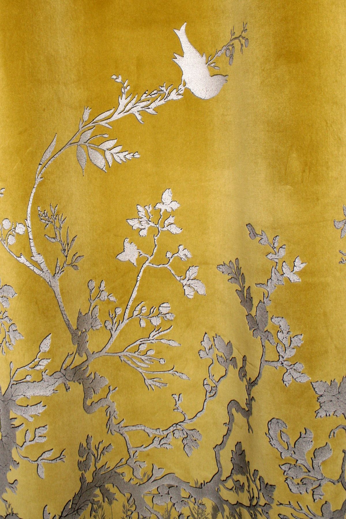 papier peint jaune et argent,jaune,arbre,modèle,textile,plante