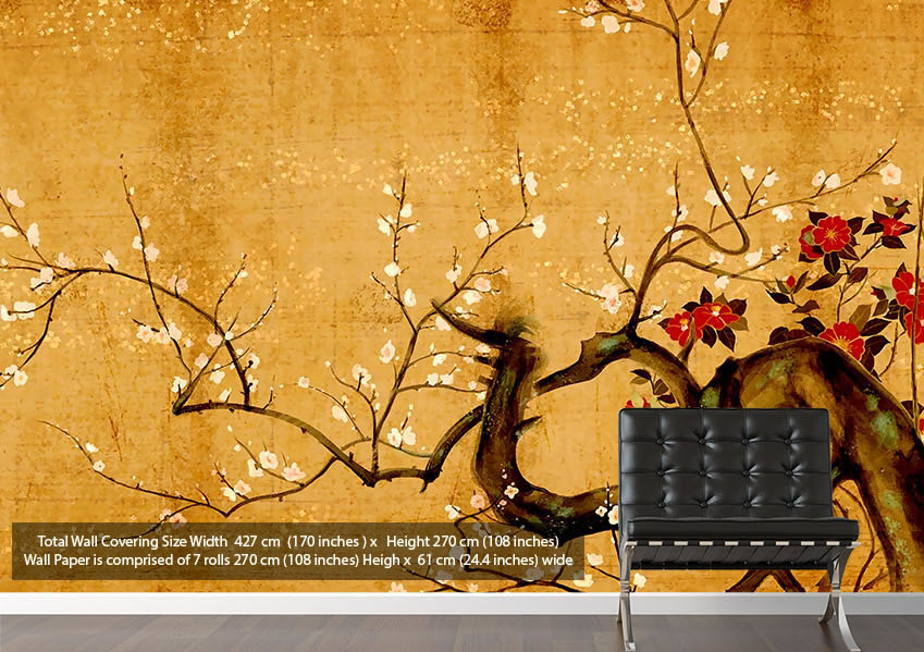 japanese wallpaper uk,branch,wall,tree,wallpaper,mural