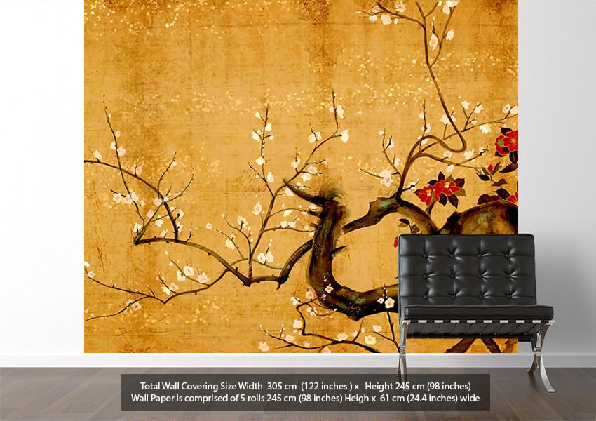 japanese wallpaper uk,modern art,branch,tree,painting,wall