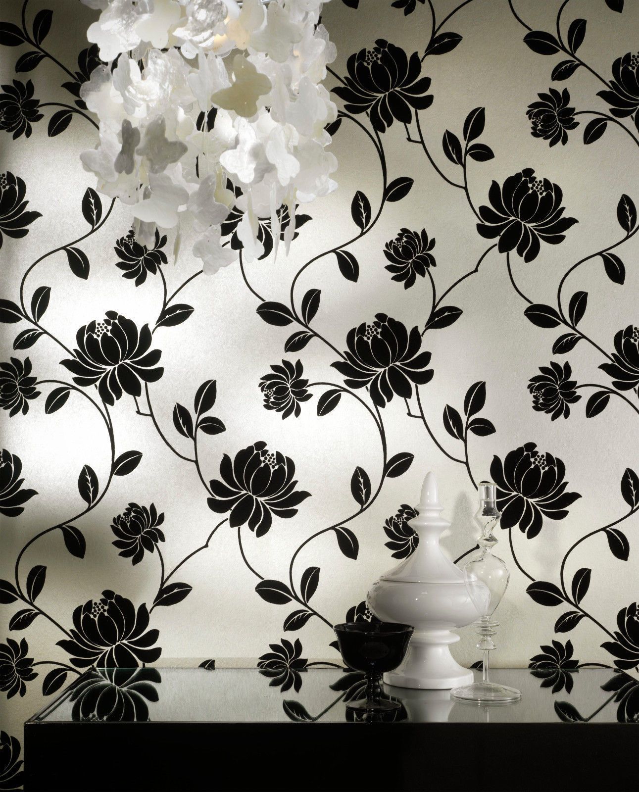 벨벳 벽지 영국,검정색과 흰색,벽,벽지,흑백 사진,무늬