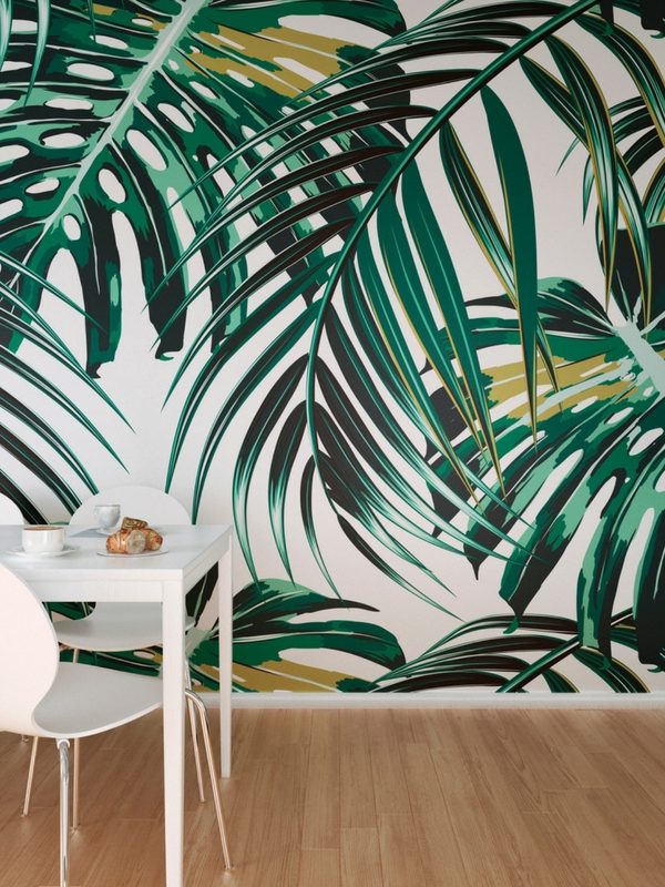 papier peint botanique royaume uni,monstera deliciosa,vert,feuille,plante d'appartement,arbre