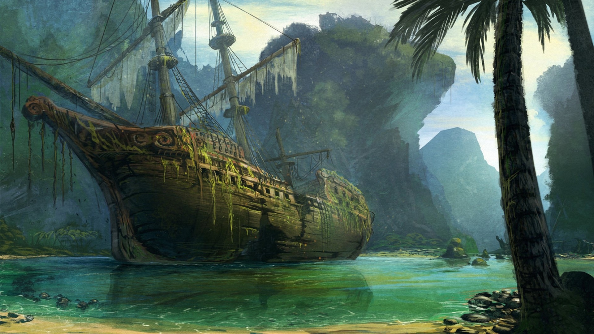 1080 pixel wallpaper,nature,painting,jungle,landscape,adventure game