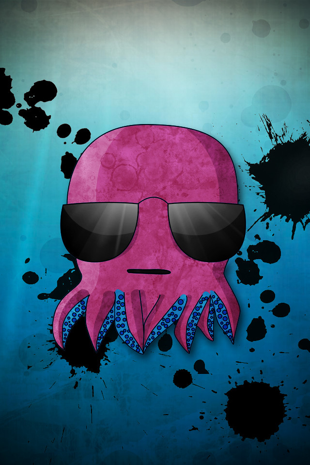 octopus iphone wallpaper,rosa,illustration,schädel,grafikdesign,kunst