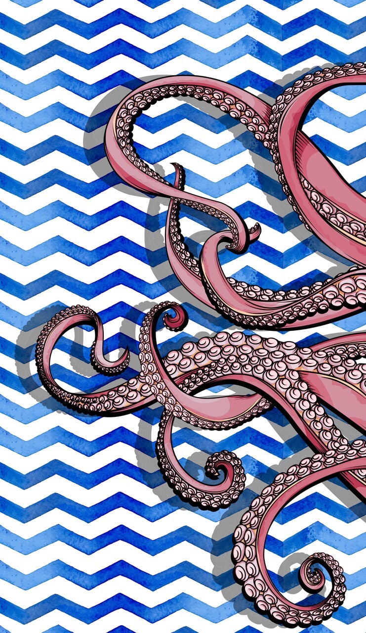 octopus iphone wallpaper,pattern,visual arts,design,motif,reptile
