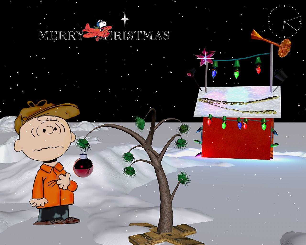 チャーリー・ブラウンの壁紙,漫画,図,冬,木,クリスマス・イブ