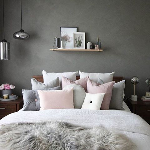rosa und graue schlafzimmertapete,möbel,schlafzimmer,zimmer,bett,wand
