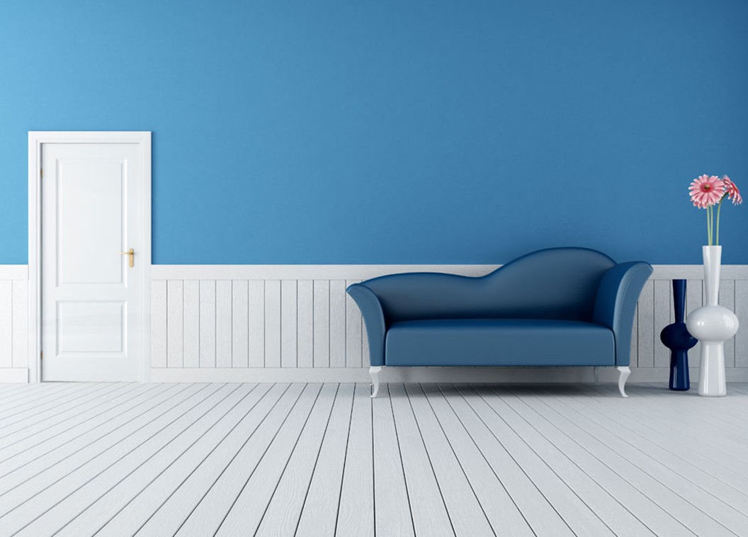 my house wallpaper,blue,wall,furniture,floor,room