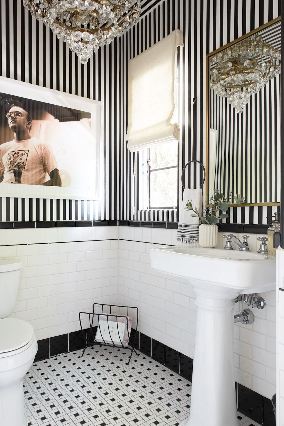 striped wallpaper for bathrooms,room,interior design,bathroom,ceiling,floor