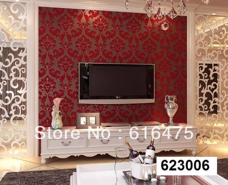 red wallpaper designs for living room,living room,wallpaper,wall,room,property