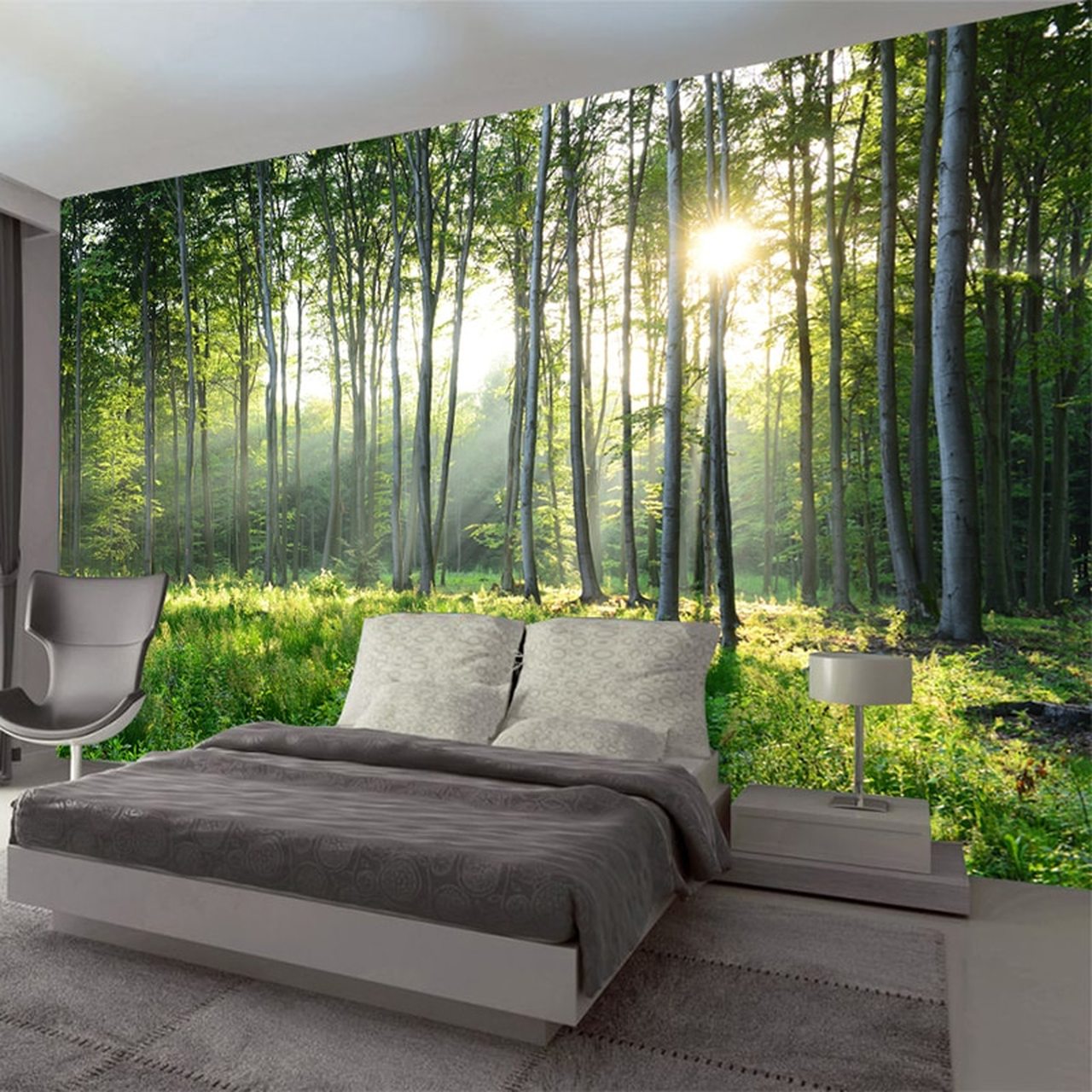 Custom Photo Wallpaper 3d Green Forest Nature Scenery Large Nature