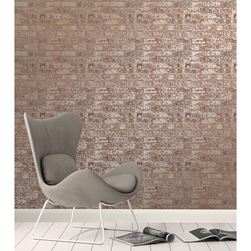 metallic brick wallpaper,wall,tile,beige,wallpaper,chair