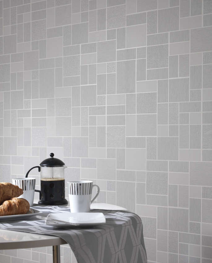 Glitter Tiles Kitchen And Bathroom Wallpaper Grey Wallpaper Bathroom