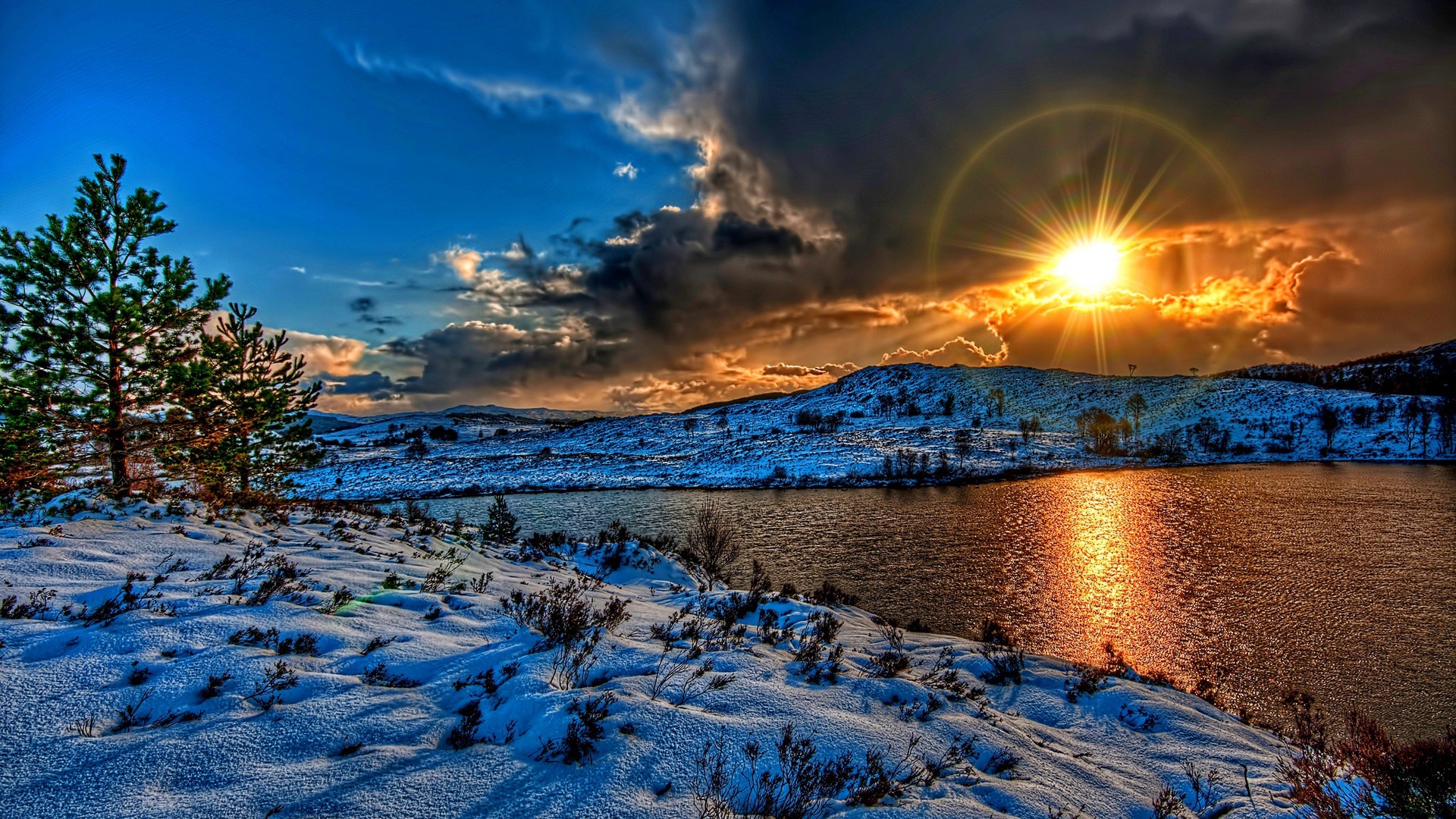 아름다운 맥 배경 화면,하늘,자연,자연 경관,겨울,눈