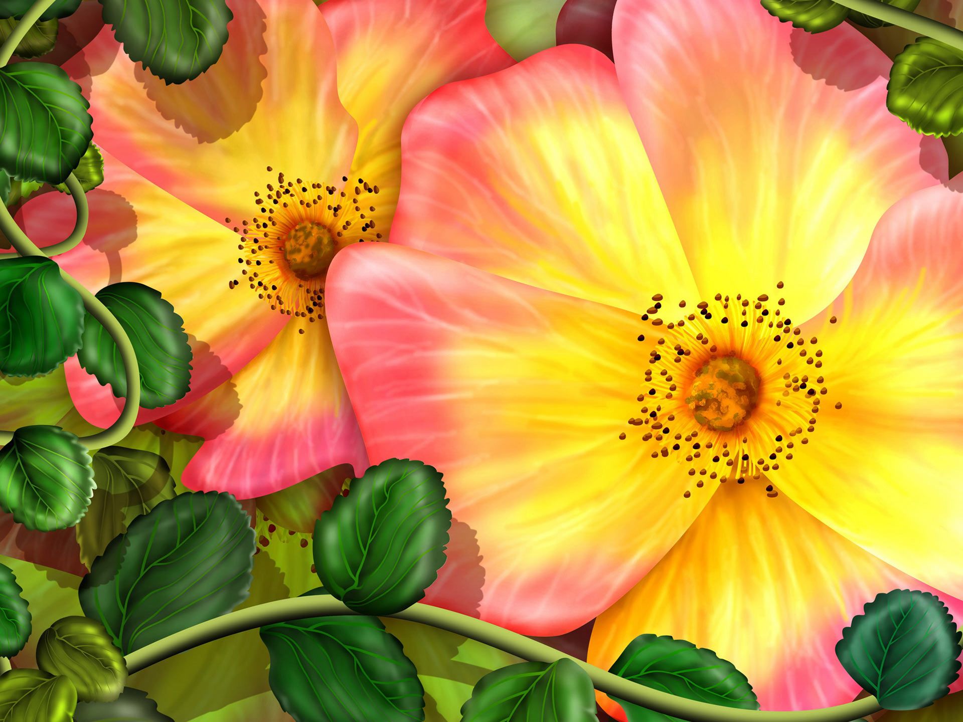 독특한 벽지 다운로드,꽃,꽃잎,노랑,초록,식물