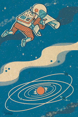illustration iphone wallpaper,illustration,astronaut