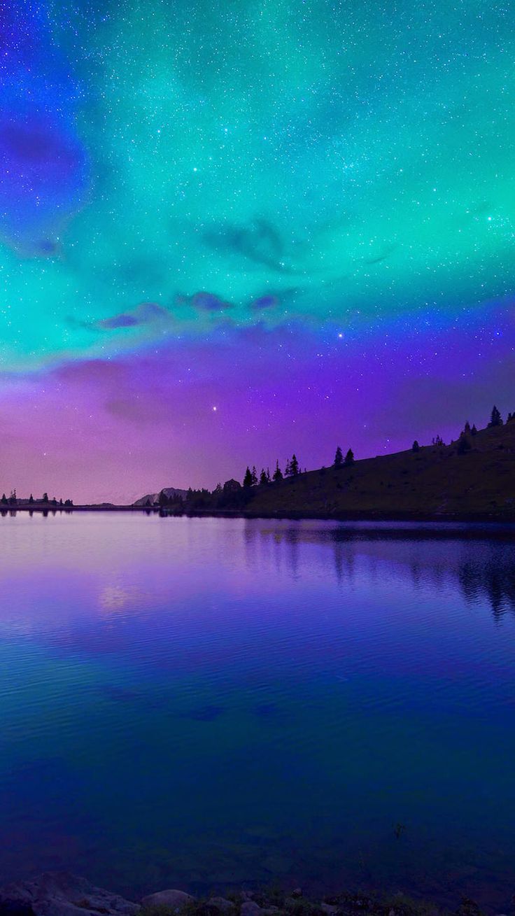 relaxing iphone wallpaper,sky,nature,reflection,purple,aurora