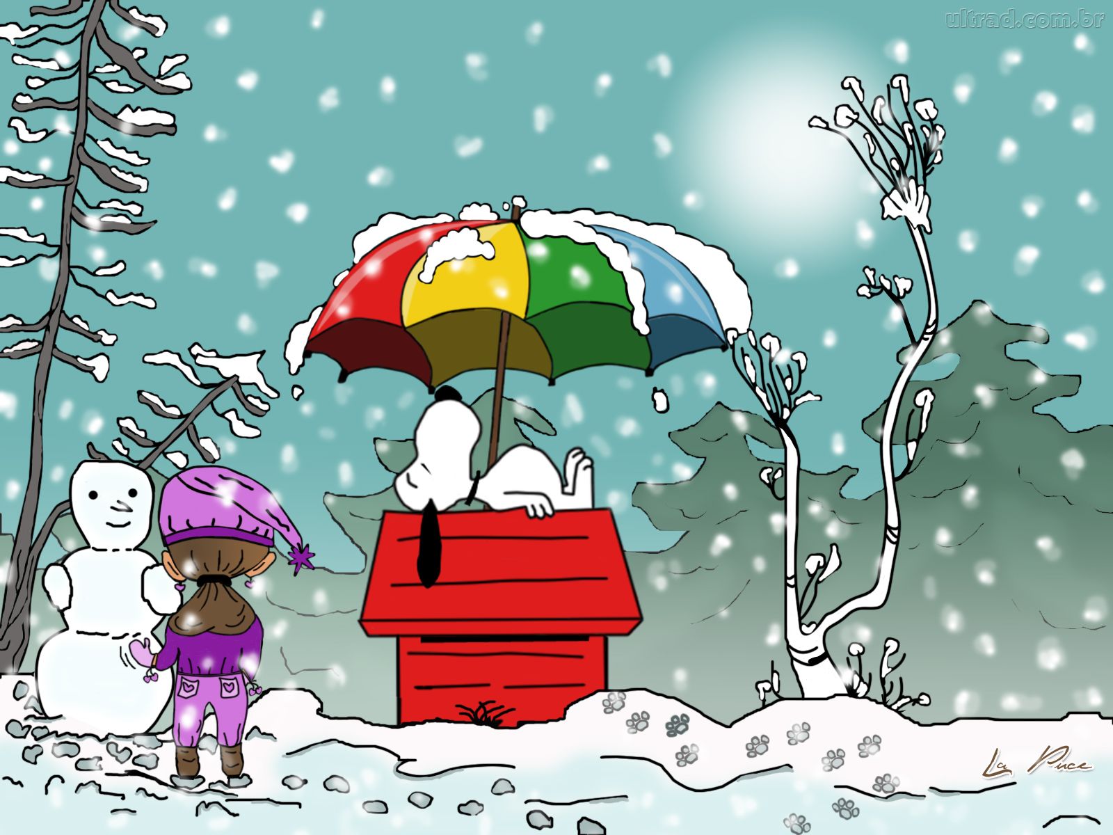 fond d'écran de noël snoopy,dessin animé,illustration,hiver,réveillon de noël,arbre