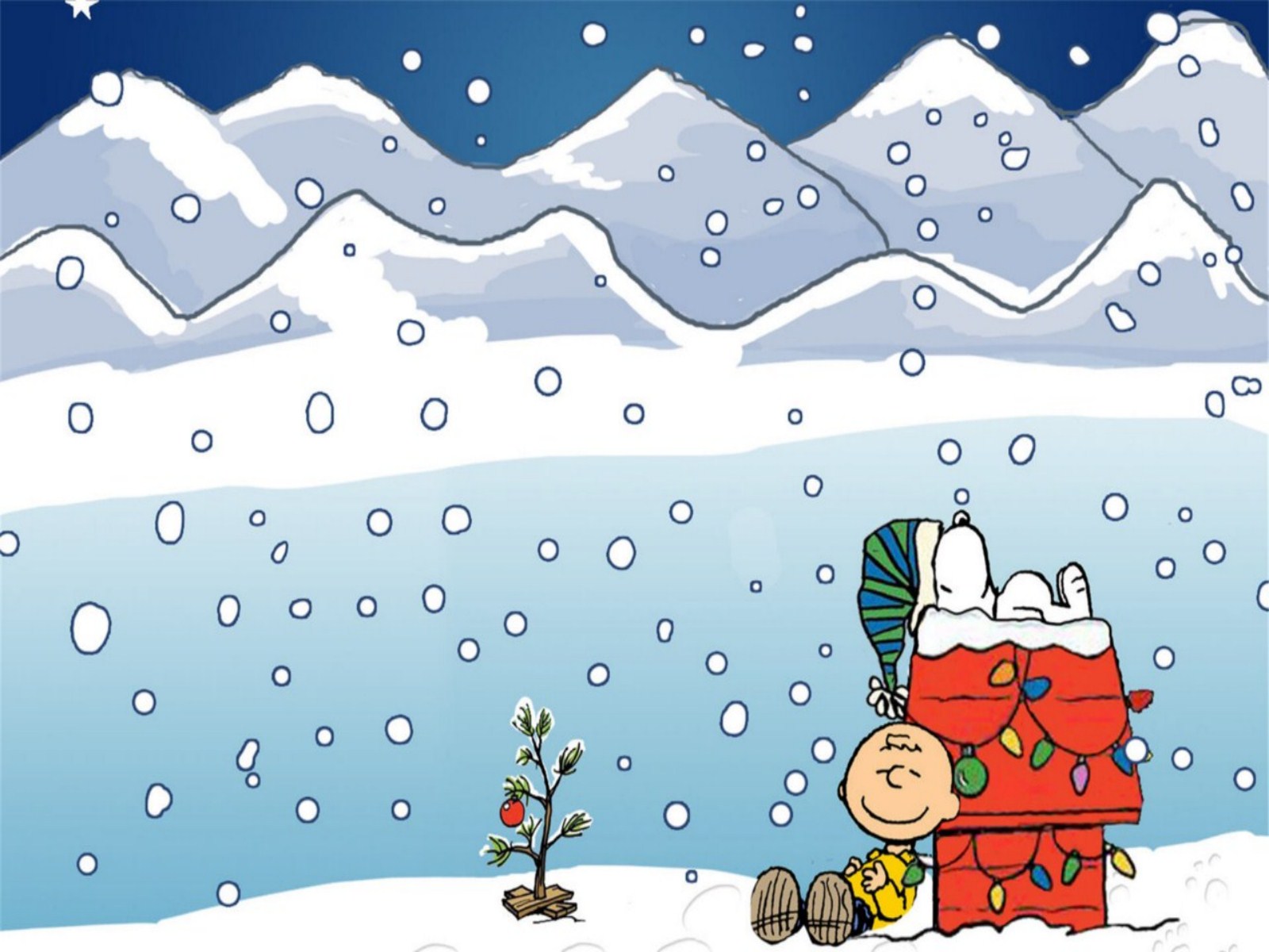 snoopy weihnachtstapete,karikatur,winter,schnee,heiligabend,weihnachtsmann