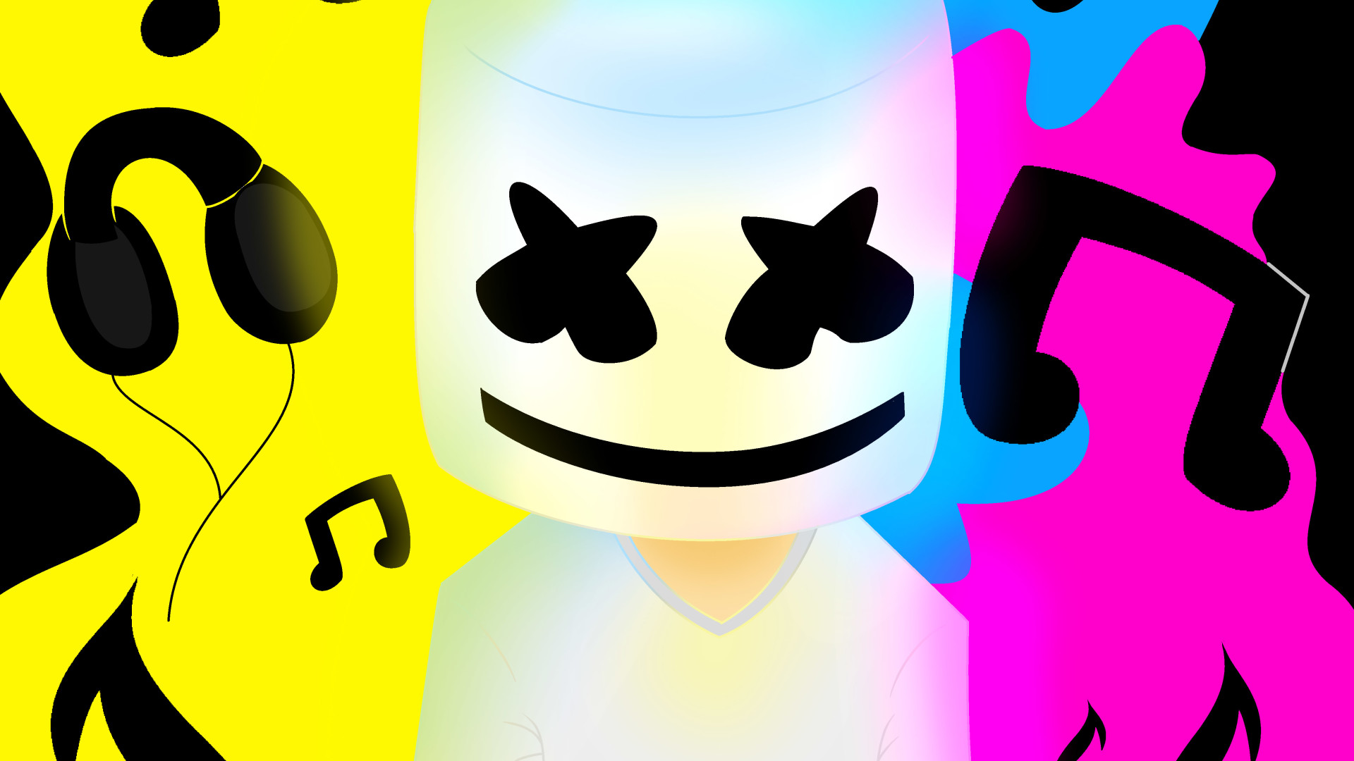 marshmello dj fond d'écran hd,dessin animé,jaune,clipart,sourire,conception graphique