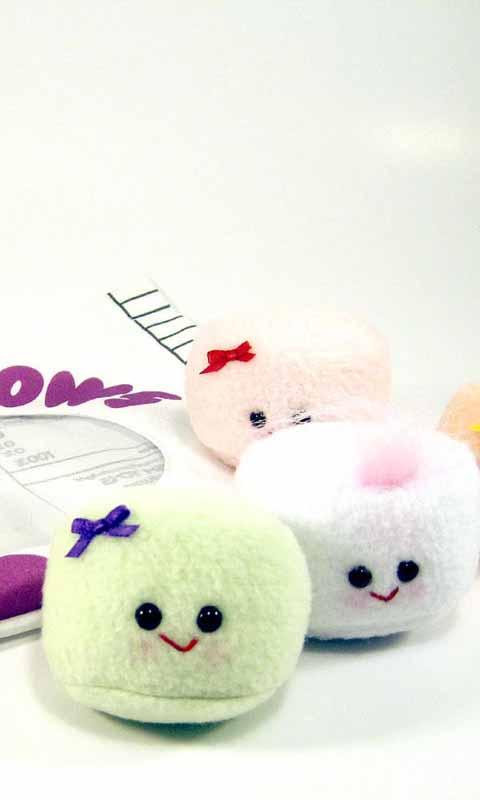 carta da parati carina marshmallow,pupazzo di pezza,felpa,cibo di conforto,rosa,giocattolo