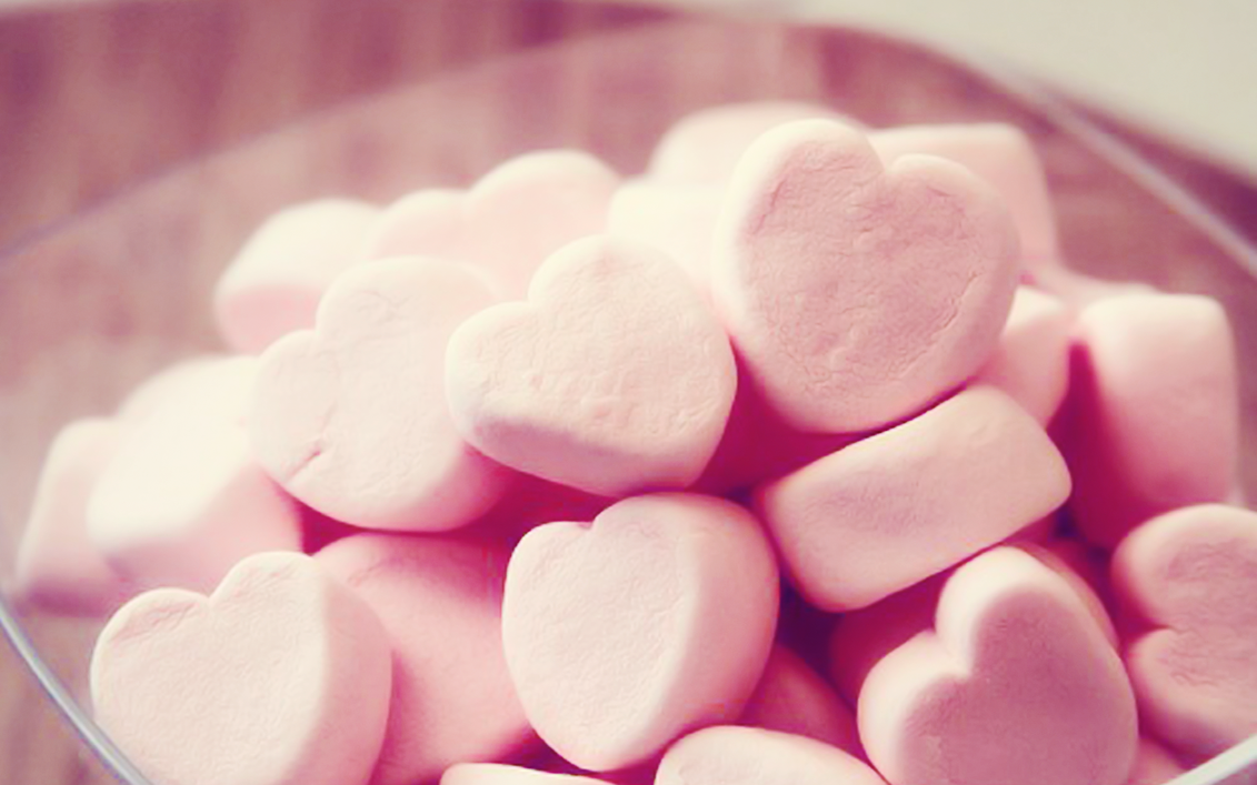 cute marshmallow wallpaper,marshmallow,heart,pink,sweetness,sweethearts