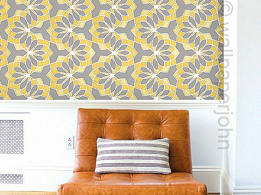 grey cream wallpaper,wall sticker,yellow,wallpaper,wall,room