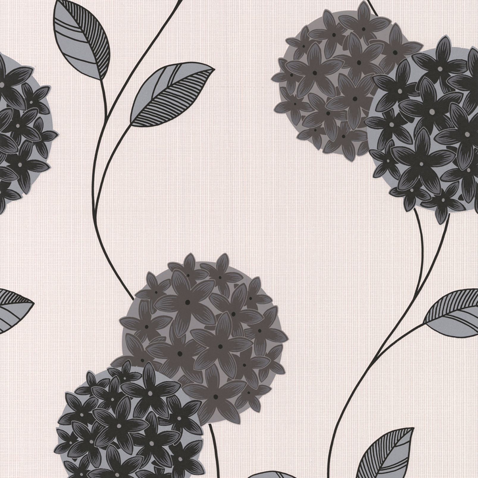 灰色のクリーム色の壁紙,花,葉,工場,あじさい,アジサイ科