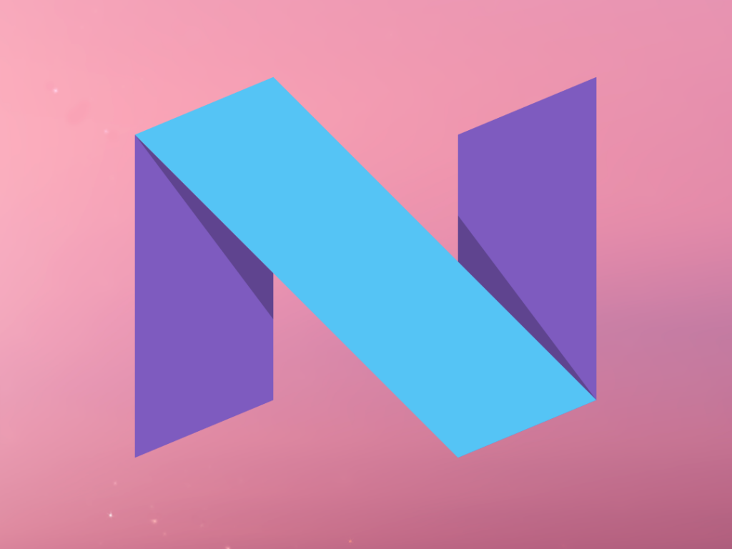 android 7.0 nougat wallpaper,lila,violett,schriftart,grafikdesign,grafik
