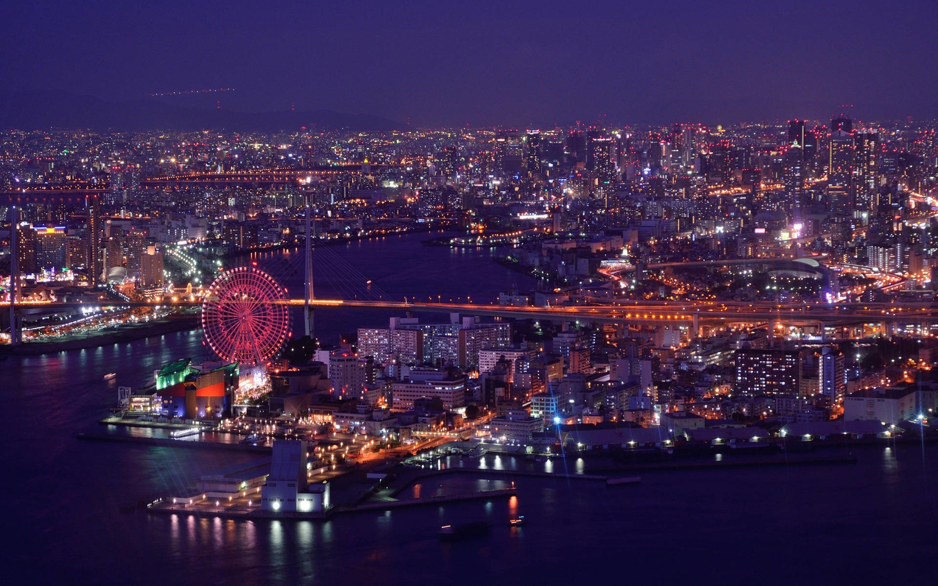 fondo de pantalla de osaka,paisaje urbano,ciudad,área metropolitana,área urbana,noche