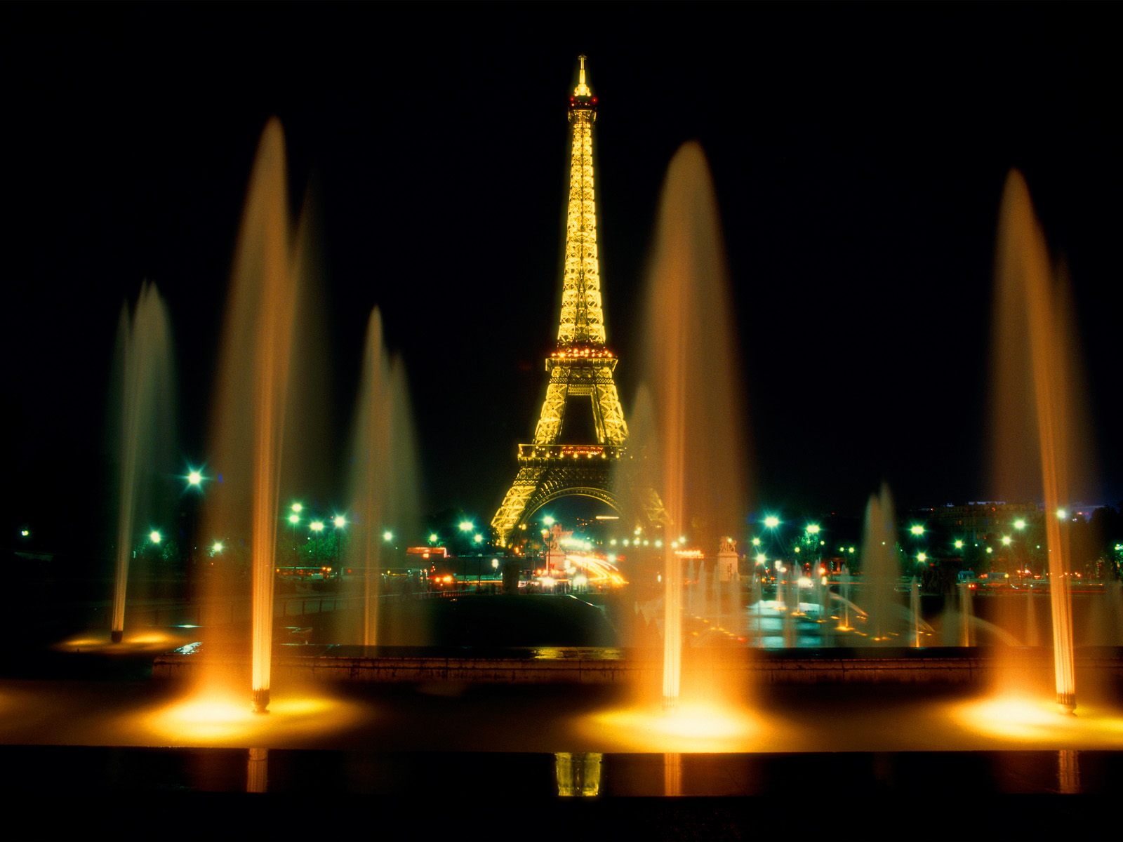 パリのデスクトップの壁紙,噴水,夜,首都圏,市,光