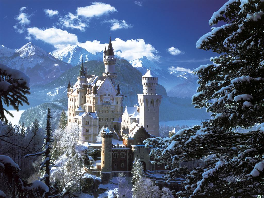 neuschwanstein castle wallpaper,landmark,castle,sky,natural landscape,château