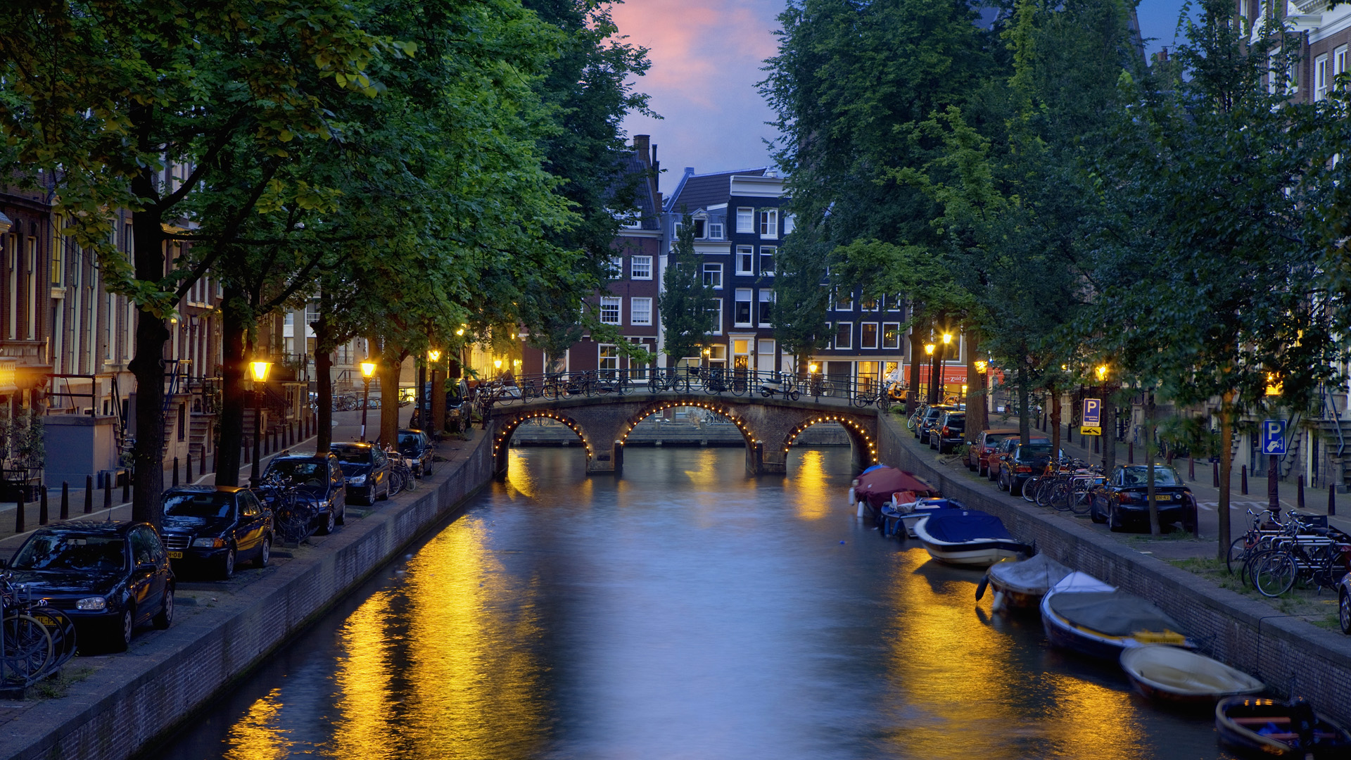 carta da parati olandese,canale,corso d'acqua,corpo d'acqua,acqua,notte
