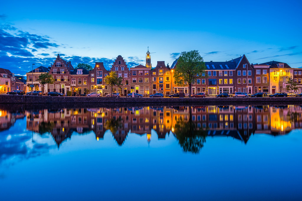네덜란드 벽지,반사,하늘,푸른,물,수로