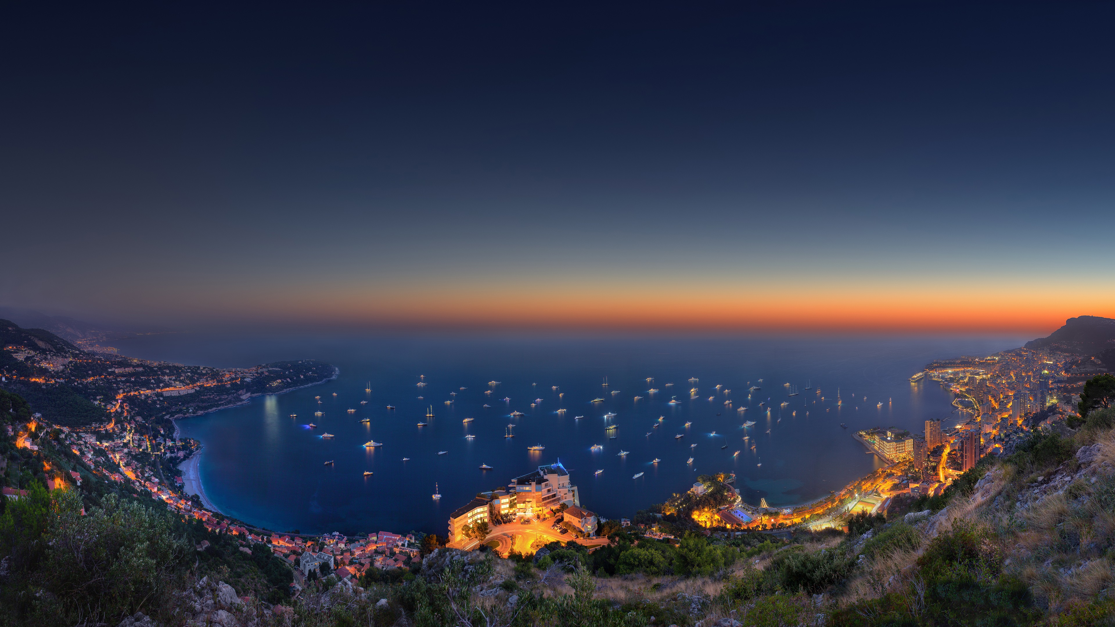 monaco tapete,himmel,natur,horizont,nacht,blau