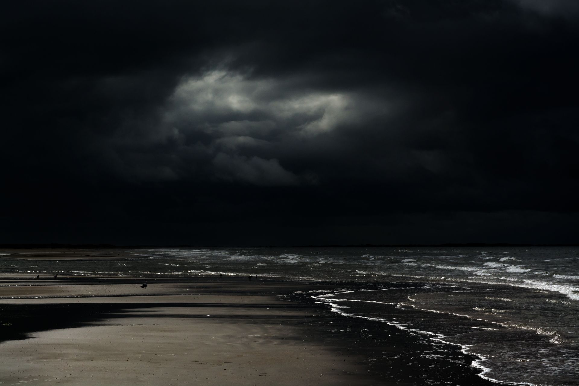 暗い海の壁紙,空,黒,雲,海,水