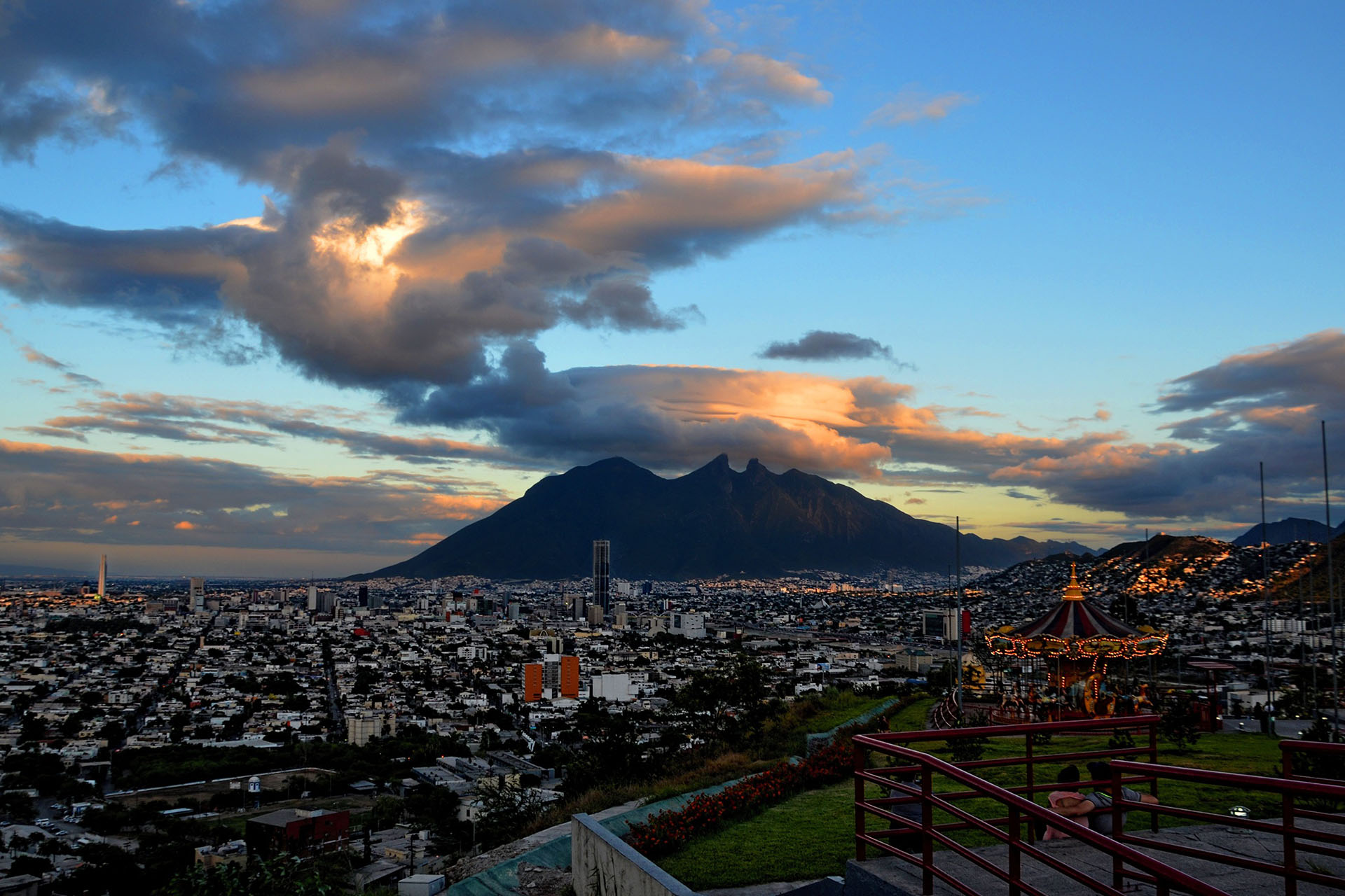 monterrey tapete,himmel,wolke,horizont,abend,sonnenuntergang