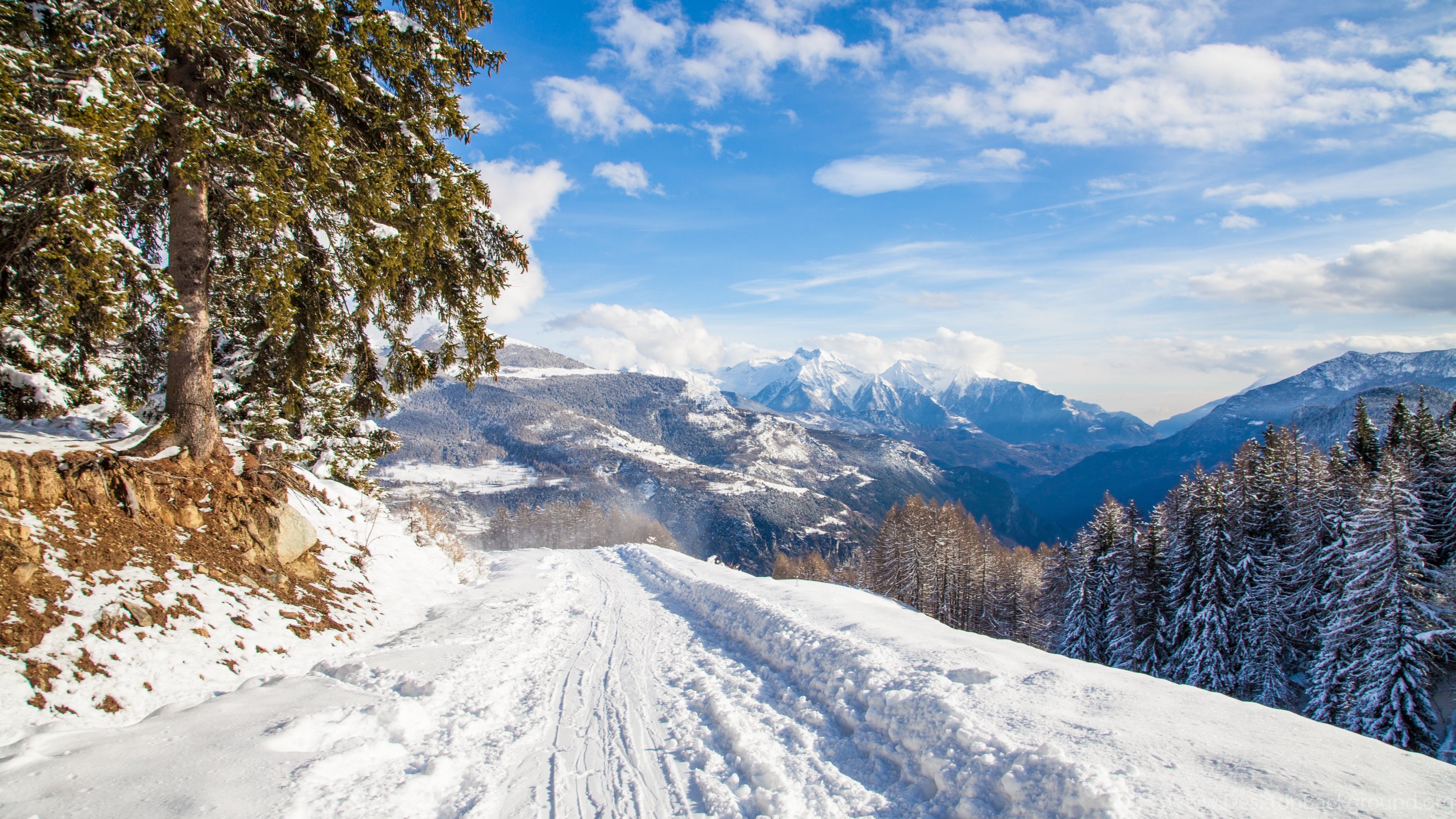 papel pintado de invierno 4k,nieve,montaña,invierno,cielo,cordillera