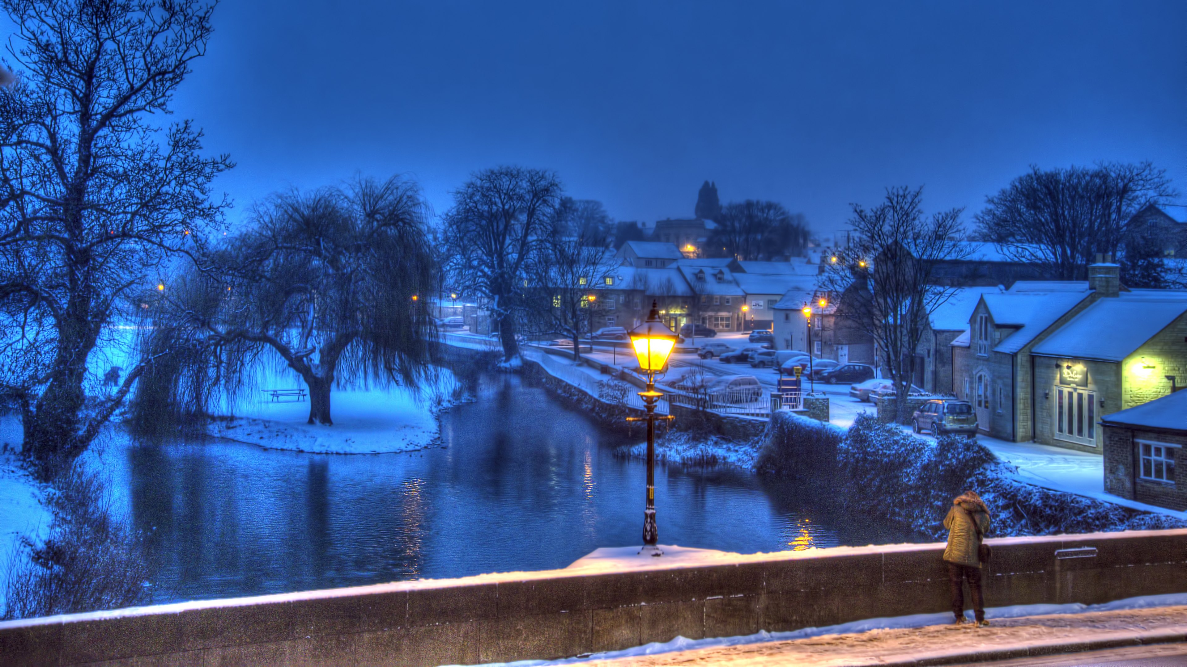 carta da parati invernale 4k,acqua,inverno,cielo,neve,blu