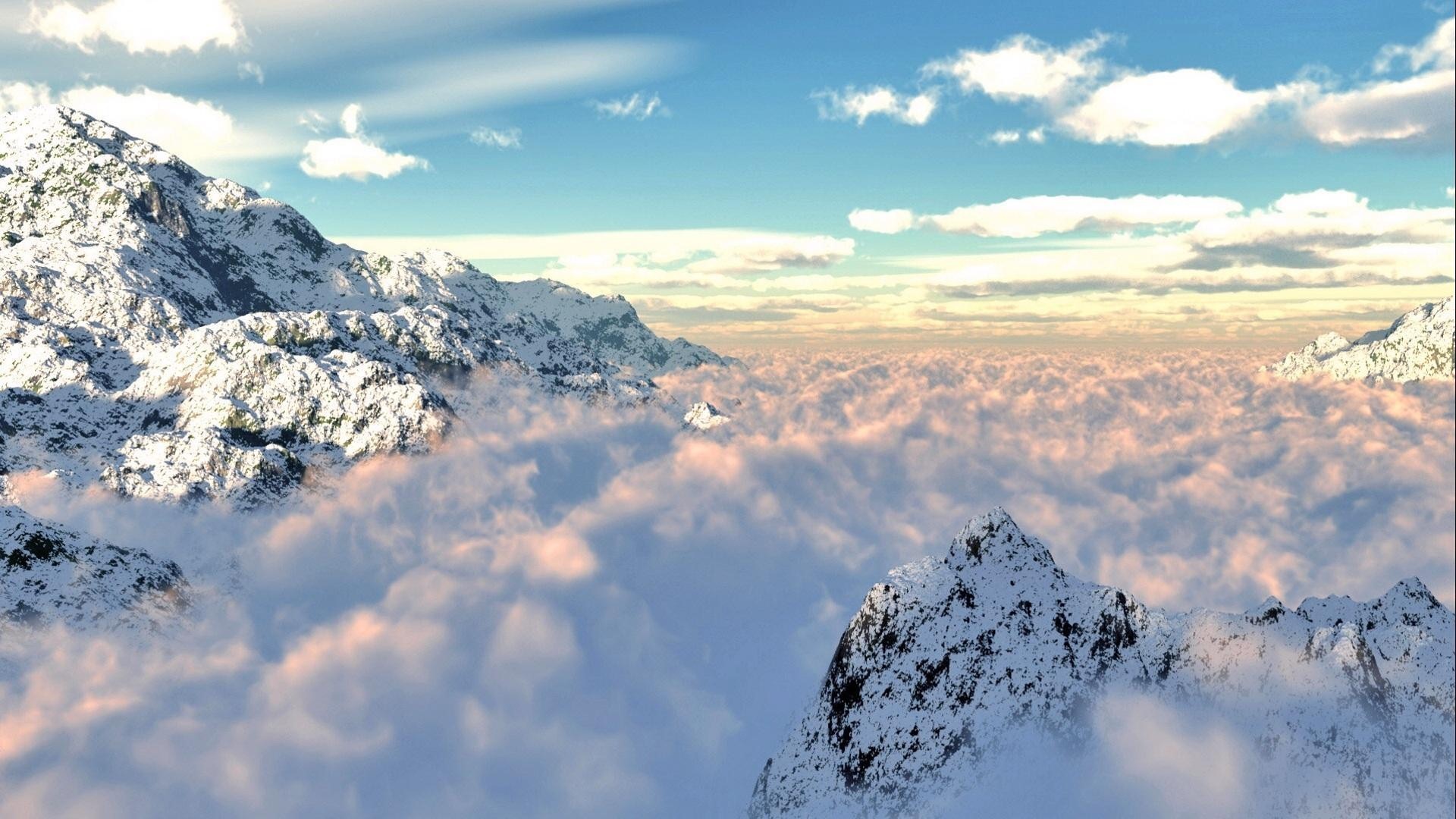 마운틴 뷰 벽지,하늘,산,산맥,자연,구름