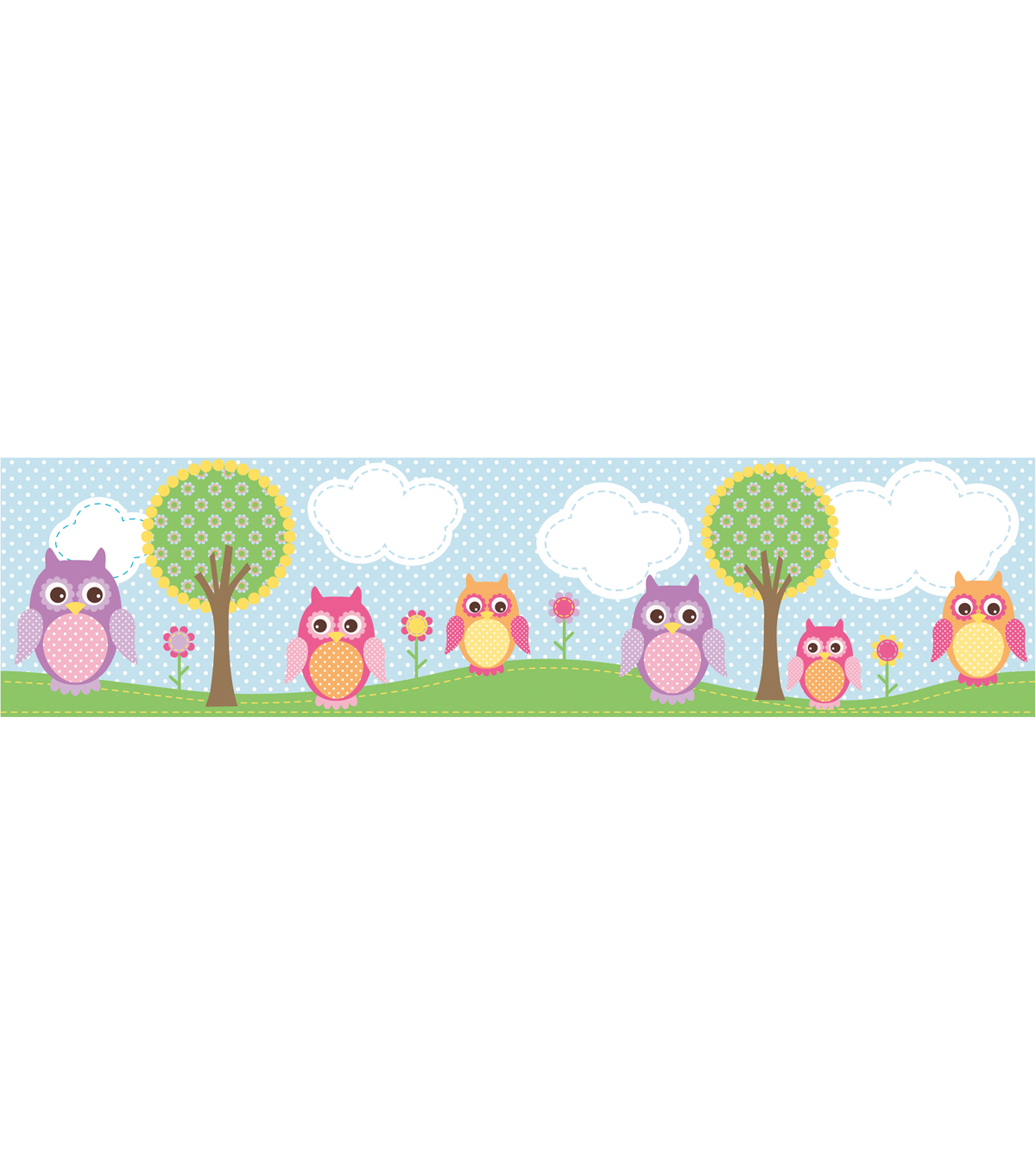 bordure de papier peint hibou