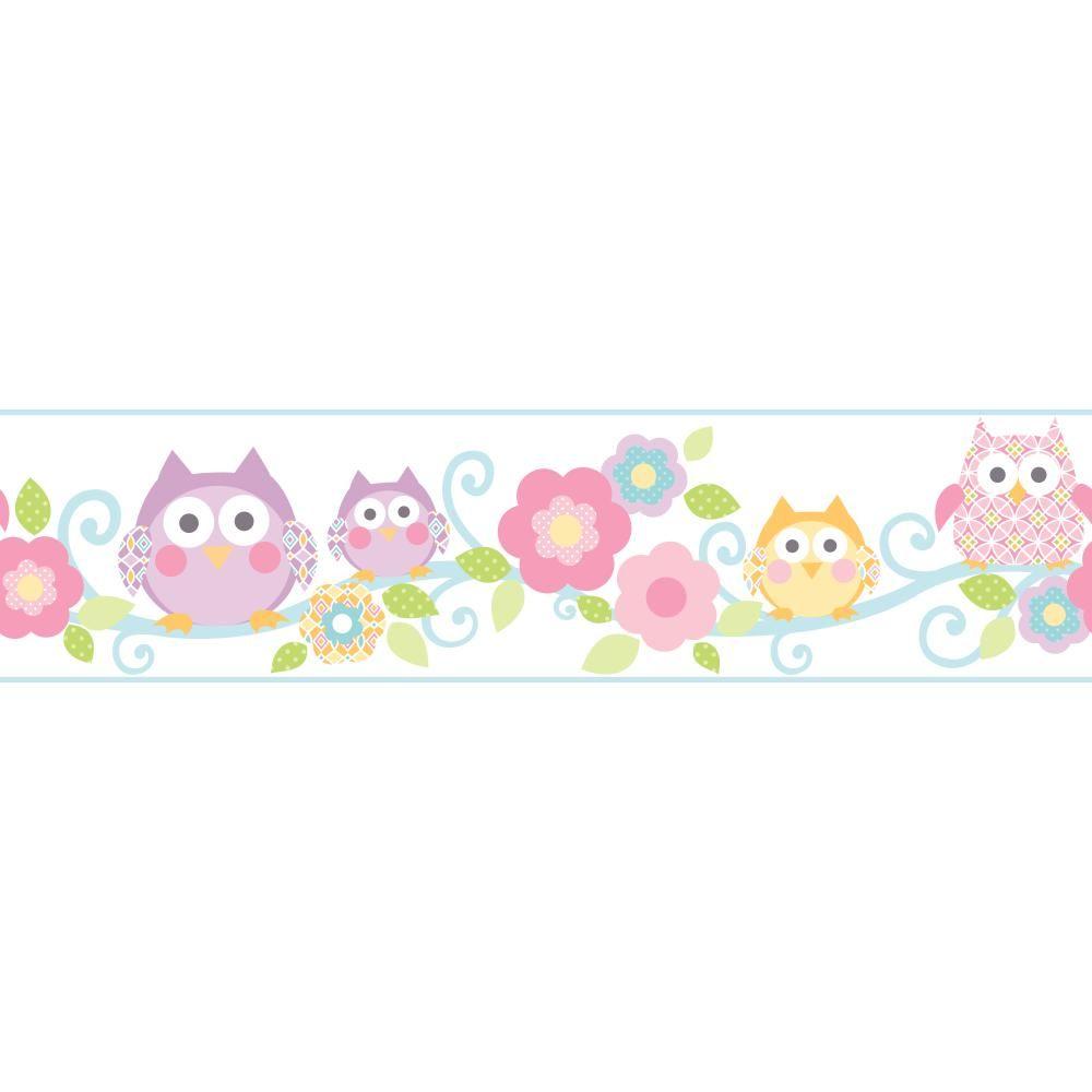 owl wallpaper border,pink,paper product