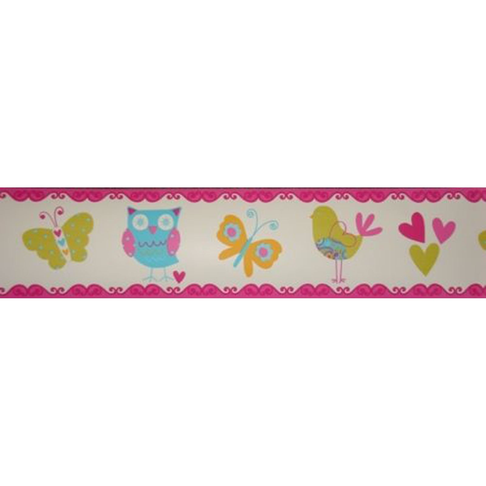 owl wallpaper border,pink,textile,rectangle