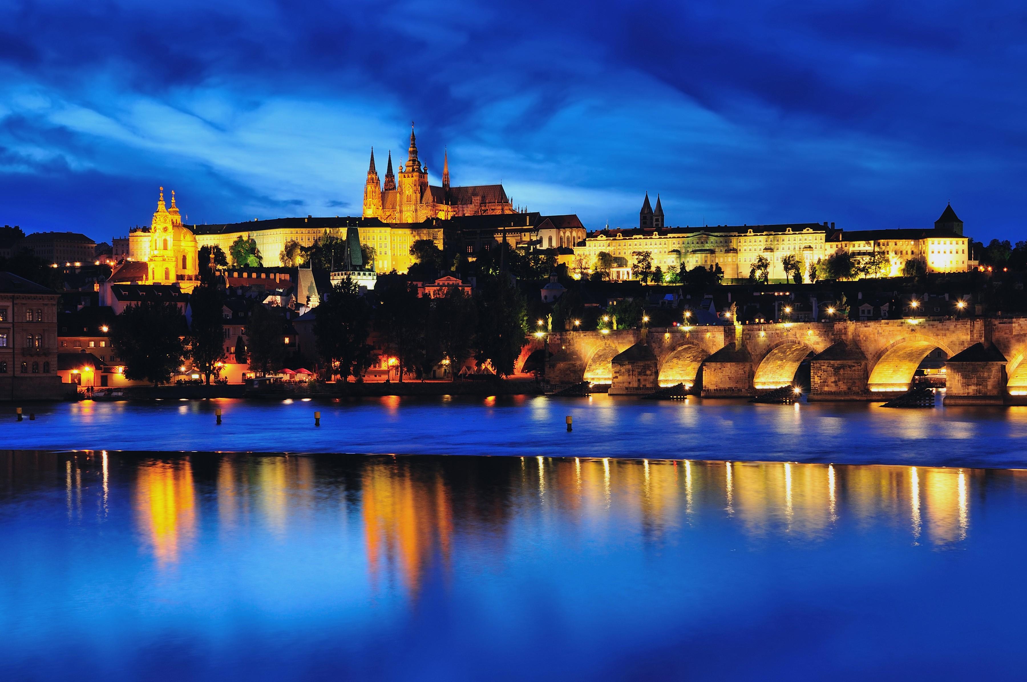 prague hd wallpaper,reflection,nature,sky,landmark,blue