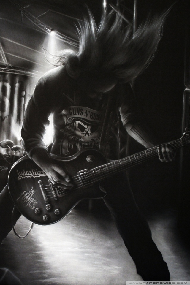 metal rock wallpaper,músico,guitarrista,oscuridad,en blanco y negro,guitarra
